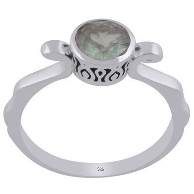 Gorgeous Designed Quality Around Tsavorite Round Shape 925 Sterling Solid Silver Ring - R1002458-2