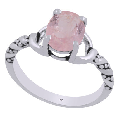 Stunning Oxidised Handcrafted Work Around Tourmaline Oval Shape 925 Sterling Solid Silver Ring - R1002464-7