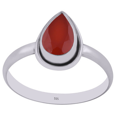Stunning Beautiful Carnelian Pear Shape 925 Sterling Solid Silver Ring - R1002482-9