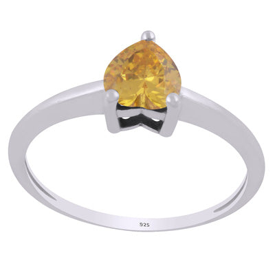 Gorgeous Heart Shaped Gemstone Cubic Zirconia 925 Sterling Solid Silver Ring - R1002493-4