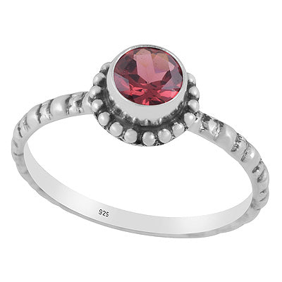 Gorgeous Rawa Around Garnet Round Shape 925 Sterling Solid Silver Ring - R1002497-2
