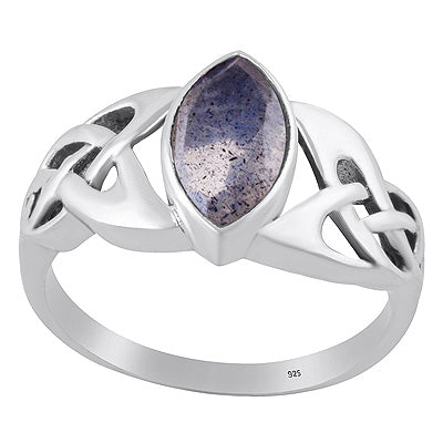 Gorgeous Celtic knot Labradorite Marquise Shape 925 Sterling Solid Silver Ring - R1002520-6