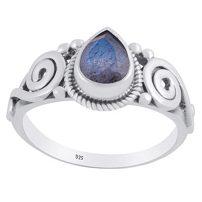 Stunning Rawa And Quail Design Labradorite Round Shape 925 Sterling Solid Silver Rings - R1002525-6
