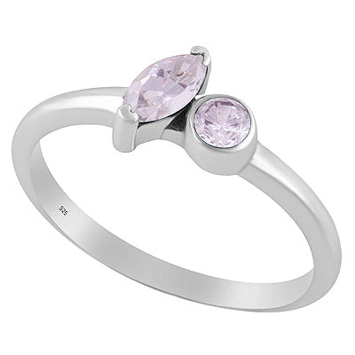 Stunning Multicolour Gemstones Studded White Cubic Zirconia Marquise,Round Shape 925 Sterling Solid Silver Ring - R1002556-10
