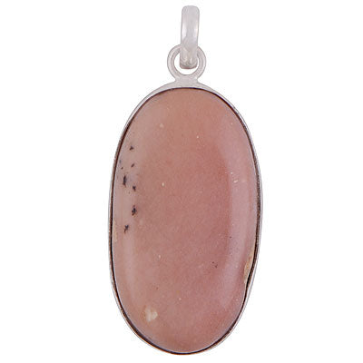Beautiful Gemstone Pink Opal Oval Shape 925 Sterling Solid Silver Pendant - R100316-19