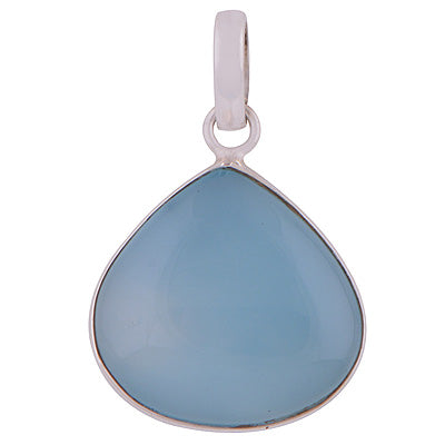 Blue Chalcedony 925 Sterling Silver Pendant - R100318-12