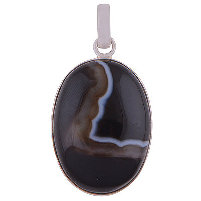 Striped Onyx 925 Sterling Silver Pendant - R100319-3
