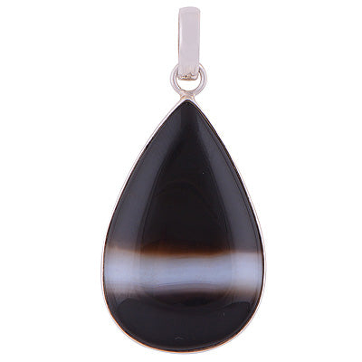 Striped Onyx 925 Sterling Silver Pendant - R100319-6
