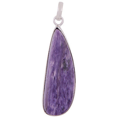Beautiful Gemstone Charoite Fancy Shape 925 Sterling Solid Silver Pendant - R100320-32