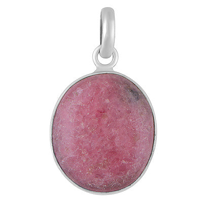 Gorgeous Plain Collet Rhodonite Oval Shape 925 Sterling Solid Silver Pendant - R100515-1