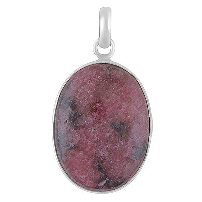 Gorgeous Plain Collet Rhodonite Oval Shape 925 Sterling Solid Silver Pendant - R100515-5