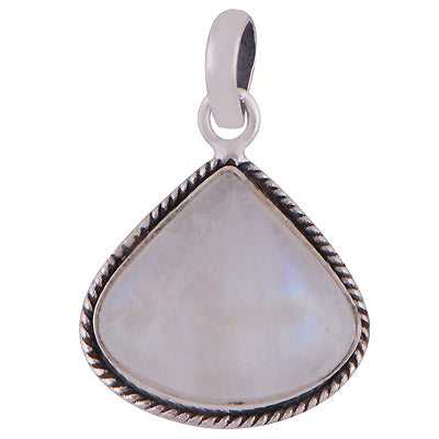 Beautiful Wire Work Around Rainbow Moonstone Pear Shape 925 Sterling Solid Silver Pendant - R100611-233
