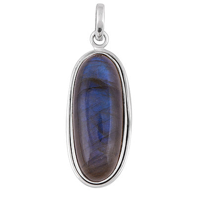 Gorgeous Plain Labradorite Oval Shape 925 Sterling Solid Silver Pendants - R100643-149
