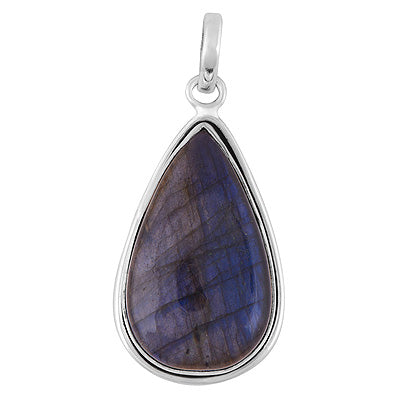Gorgeous Plain Labradorite Pear Shape 925 Sterling Solid Silver Pendants - R100643-153