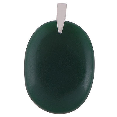 Gorgeous Nature's Gemstone Green Onyx Oval Shape 925 Sterling Solid Silver Pendant - R100651-78