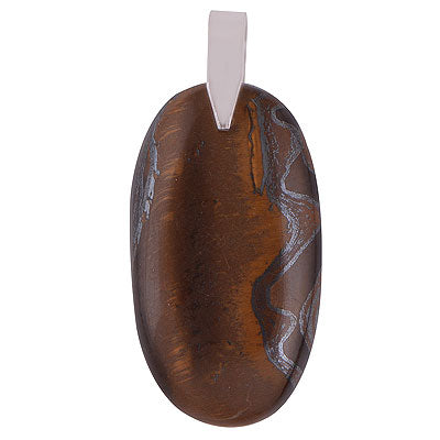 Gorgeous Nature's Gemstone Tiger's Eye Oval Shape 925 Sterling Solid Silver Pendant - R100651-84
