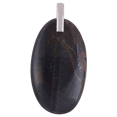 Alluring Gemstone Iron Tiger Eye Oval Shape 925 Sterling Solid Silver Pendant - R100652-242