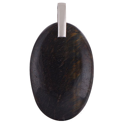 Alluring Gemstone Iron Tiger Eye Oval Shape 925 Sterling Solid Silver Pendant - R100652-251