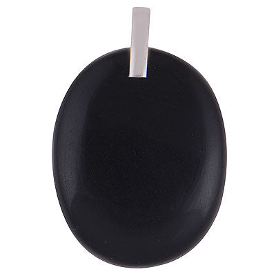 Alluring Gemstone Black Onyx Oval Shape 925 Sterling Solid Silver Pendant - R100652-260