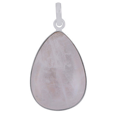 Gorgeous Plain Rainbow Moonstone Pear Shape 925 Sterling Solid Silver Pendant - R100858-177
