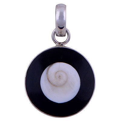 Alluring Gemstone Shiva Eye,Black Onyx Round Shape 925 Sterling Solid Silver Pendant - R100890-108