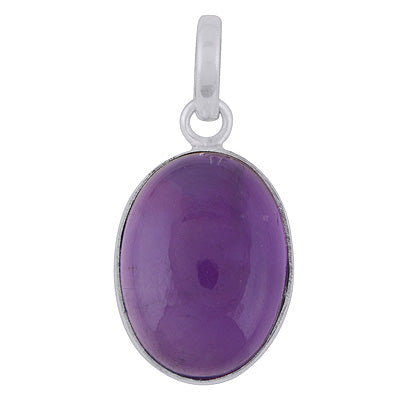 Gorgeous Plain Amethyst Oval Shape 925 Sterling Solid Silver Pendant - R100983-19