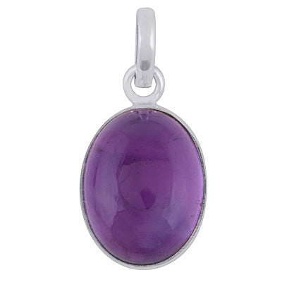Gorgeous Plain Amethyst Oval Shape 925 Sterling Solid Silver Pendants - R100983-3