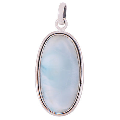 Stunning Statement Larimar Oval Shape 925 Sterling Solid Silver Pendant - R101010-291