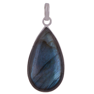 Stunning Gemstone Labradorite Pair Shape 925 Sterling Solid Silver Pendant - R101060-435