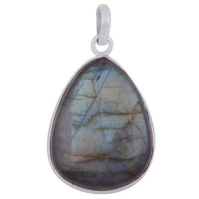 Stunning Labradorite Pear Shape 925 Sterling Solid Silver Pendant - R101060-508