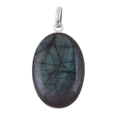 Stunning Labradorite Oval Shape 925 Sterling Solid Silver Pendant - R101060-520