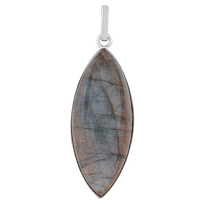 Stunning Gemstone Labradorite Marquise Shape 925 Sterling Solid Silver Pendant - R101060-531