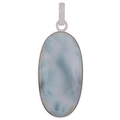 Beautiful Gemstone Larimar Oval Shape 925 Sterling Solid Silver Pendant - R101102-396