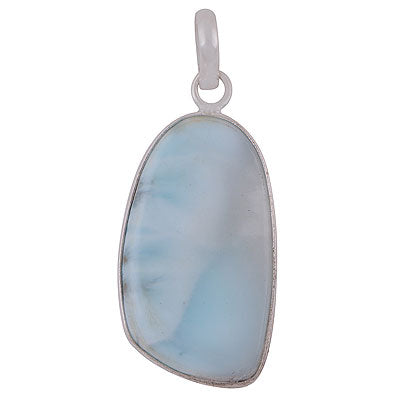 Beautiful Gemstone Larimar Fancy Shape 925 Sterling Solid Silver Pendant - R101102-419