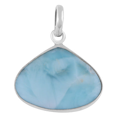 Beautiful Gemstone Larimar Fancy Shape 925 Sterling Solid Silver Pendant - R101102-440