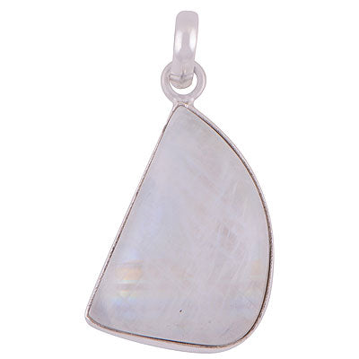 Gorgeous Plain Blue Fire Rainbow Moonstone Fancy Shape 925 Sterling Solid Silver Pendants - R101149-773