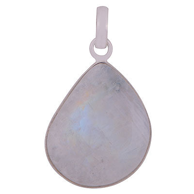 Gorgeous Plain Rainbow Moonstone Fancy Shape 925 Sterling Solid Silver Pendant - R101149-820
