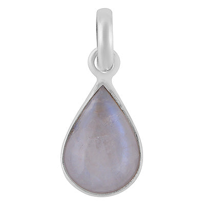 Gorgeous Plain Rainbow Moonstone Pear Shape 925 Sterling Solid Silver Pendants - R101149-829