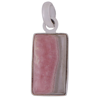 Alluring Gemstone Rhodochrosite Rectangle Shape 925 Sterling Solid Silver Pendant - R101284-67