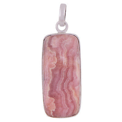 Stunning Plain Rhodochrosite Rectangle Shape 925 Sterling Solid Silver Pendant - R101284-95