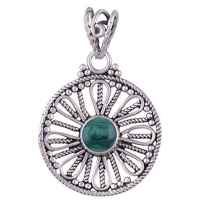 Malachite 925 Sterling Silver Pendant - R101400-78