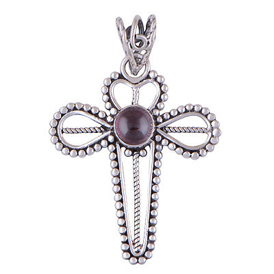 Garnet 925 Sterling Silver Pendant - R101408-4
