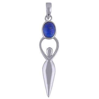 Stunning Human Motif Charm Around Lapis Oval Shape 925 Sterling Solid Silver Pendant - R101498-12
