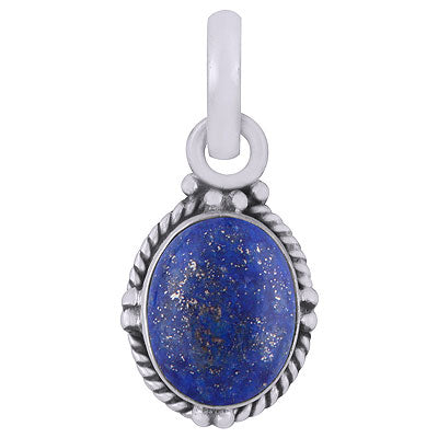 Beautiful Work Around Lapis Oval Shape 925 Sterling Solid Silver Pendant - R101516-16