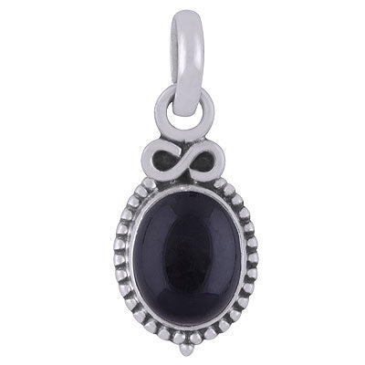 Alluring Rawa Work Around Black Onyx Oval Shape 925 Sterling Solid Silver Pendant - R101517-31
