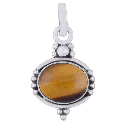 Handmade Tiger's Eye Oval Shape 925 Sterling Solid Silver Pendants - R101519-64