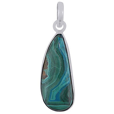 Beautiful Gemstone Azurite Fancy Shape 925 Sterling Solid Silver Pendant - R101599-95