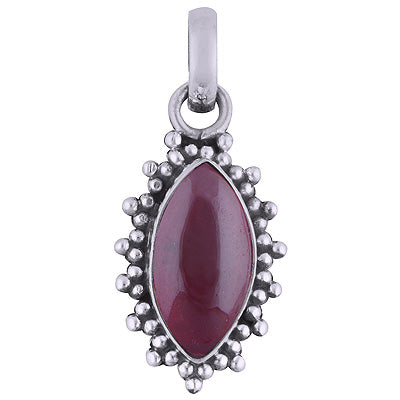 Elegant Rawa Work Around Garnet Marquise Shape 925 Sterling Solid Silver Pendant - R101615-3