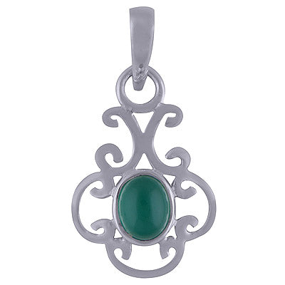 Green Onyx 925 Sterling Silver Pendant - R101621-31