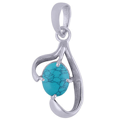 Turquoise 925 Sterling Silver Pendant - R101645-7